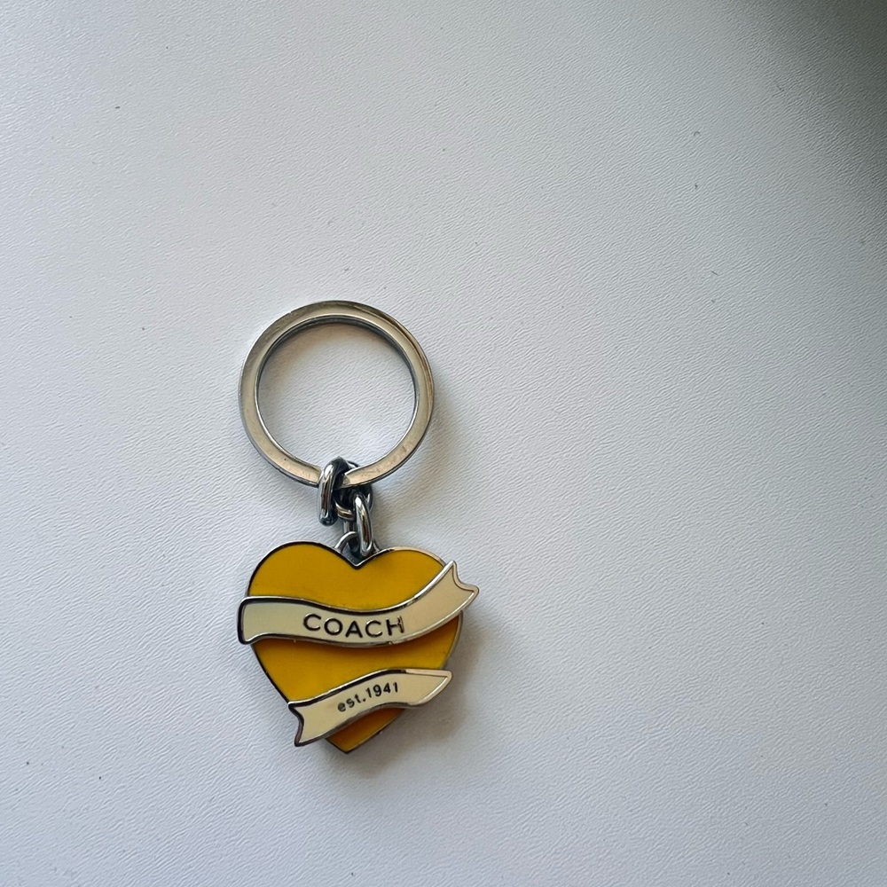 Coach Yellow Heart Keychain